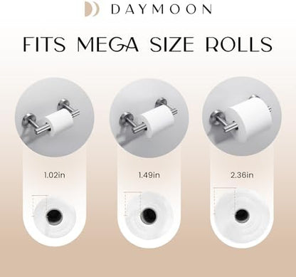 Day Moon™ Brushed Nickel Toilet Paper Holder - Wall Mount Modern Roll Holder for Bathroom