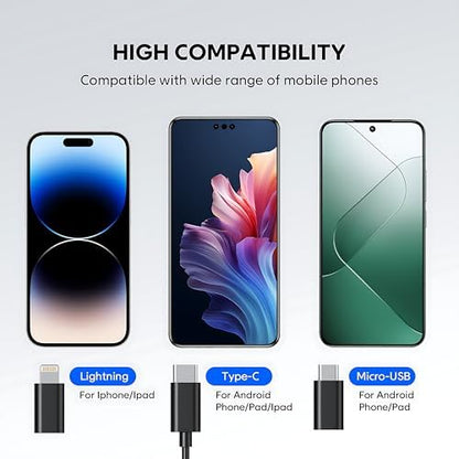 USB Digital Microscope, 50x-1600x Magnification Handheld, 1440P HD 8 LED Lights, Portable Pocket, Compatible with iOS and Android Devices, 2MP Magnifier Microscopes Camera (321P with Stand)