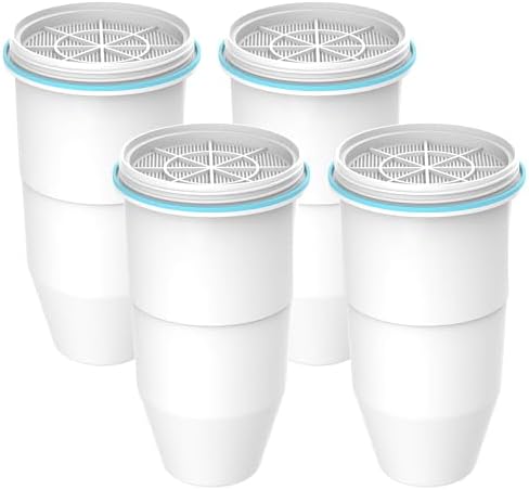 AQUA CREST NSF/ANSI 53 Certified Multiple-Stage Replacement Water Filters, Replacement for ZR-017 Pitcher Filters and Dispenser Filters, Reduce TDS, PFOA/PFOS, Chlorine, Bad Taste and Odor, 4 Packs