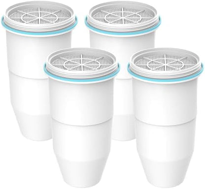 AQUA CREST NSF/ANSI 53 Certified Multiple-Stage Replacement Water Filters, Replacement for ZR-017 Pitcher Filters and Dispenser Filters, Reduce TDS, PFOA/PFOS, Chlorine, Bad Taste and Odor, 4 Packs