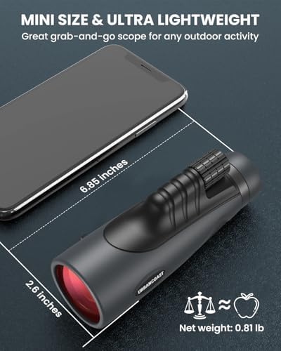 15X54 Monocular Telescope for Adults High Powered – Waterproof, BAK4 Prism, FMC Lens, Compact Spotting Scope for Bird Watching, Hunting Gear, Hiking Accessories, Travel & Camping Gifts