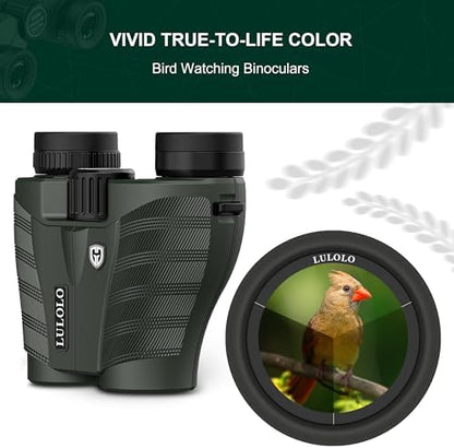12x30 Compact HD Binoculars for Adults High Powered - Large View Binoculars with Clear Low Light Vision - Super Bright Lightweight & Waterproof Binocular for Bird Watching Travel Hunting