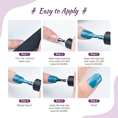 JODSONE Gel Nail Polish Kit 60 PCS with U V Light Soak off Base Top Coat 55 Shine Colors Gel Nail Kit Bright and Dark Brown Wine Red Series Manicure Set for Women and Girls