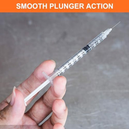 100 Pack 1ml Syringes with Needle-30Ga 0.5 Inch, Individually Sealed Packaging