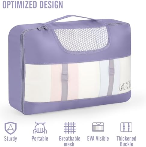 Veken 10 Set Packing Cubes for Travel Essential, Suitcase Organizer Bags in 4 Sizes, Carry-On Luggage Accessories with Large Laundry & Hanging Toiletry Bag, Must-Have for Airplane, Road Trip & Camping