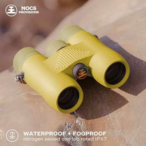 Nocs Provisions Field Issue Compact 8x32 Waterproof Binoculars, Shockproof, Fogproof, 8X Magnification, Bak4 Prism, Multi-Coated Lenses for Adults & Kids, Bird Watching, Hunting & Wildlife Viewing