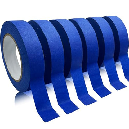Masking Tape, Blue Tapes, Painters Tape, Artist Painter's Painting Paper Tape for Multi-Purpose Wall Paint, DIY Crafts, Scrapbook, Decoration, Labeling, Edge Finishing, 0.94INx60.1YDSx6 Rolls=360.6YDS