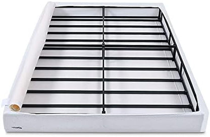 Amazon Basics Smart Box Spring Bed Base, 5-Inch Height Mattress Foundation, Tool-Free Easy Assembly, Queen, 79"L x 59.5"W x 5"H, White