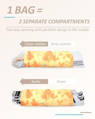 BAGSMART 6 Set Compression Packing Cubes - Lightweight Travel Essentials, Durable Luggage Organizer