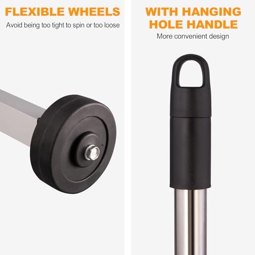 Toolwiz Magnetic Pick Up Sweeper 17-inch Heavy Duty Magnet Pickup Lawn Sweeper Roofing Tools, 8.8 Lbs Yard Magnet with Telescoping Holder and Wheels to Pick Up Nails Magnetic Sweeper for Construction