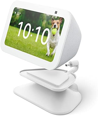 Echo Show 5 (3rd Gen) Adjustable Stand with USB-C Charging Port | Glacier White