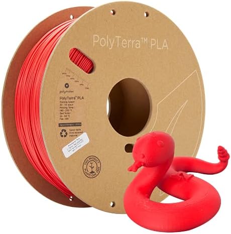 Polymaker Matte PLA Filament Lava Red 1.75mm 1kg 3D Printing Filament, PolyTerra 3D Printer PLA Filament