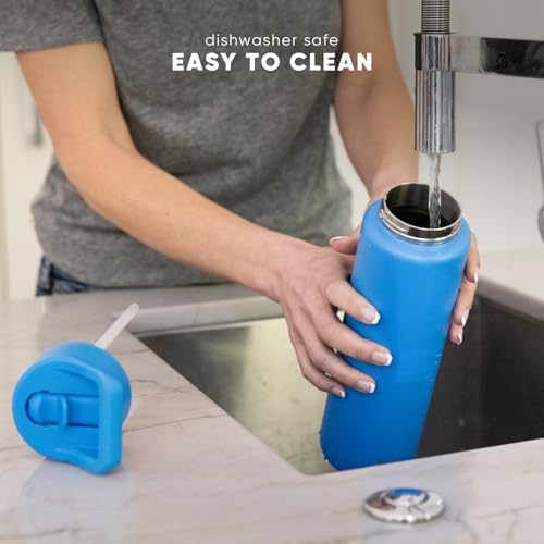 Simple Modern Water Bottle with Straw Lid | Vacuum Insulated Stainless Steel Metal Thermos | Reusable Leak Proof BPA-Free Flask for Sports Gym | Summit Collection | 30oz, Midnight Black