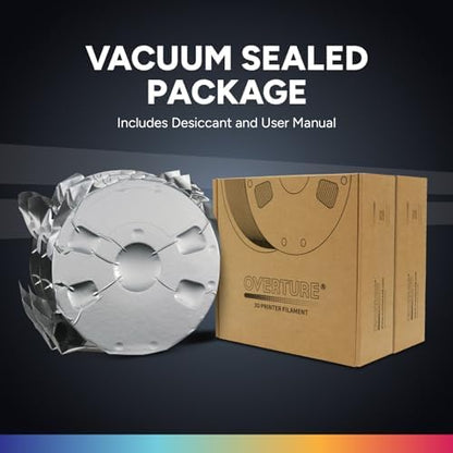 OVERTURE 2KG Bundle PETG 3D Printer Filament 1.75mm, Neatly Wound Durable PETG 2 Pack 1kg(2.2lbs), Strong Toughness Filament, Dimensional Accuracy +/- 0.02mm, Fit Most FDM Printers (Black+Transparent)