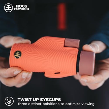 Nocs Provisions Field Tube 8x32 Waterproof Monocular, 8X Magnification Telescope, Bak4 Prism, Wide Field of View for Bird Watching, Backpacking & Wildlife Viewing - Coral Red