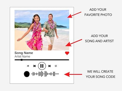 NEXT DAY SHIPPING Song Plaque with Wooden, Acrylic, Led Light Stand - Personalized Music Plaque Photo Gift Personalized Couple Gift ideas Anniversary Celebration Gift