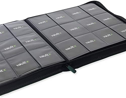 Vault X 12 Pocket Trading Card Zip Binder - 480 cards, Premium Exo-Tec Album Material, 20 Side-Loading Pages, Folder for Collectible Card Games, Sports, TCG (Green)
