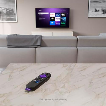 Roku Voice Remote | Replacement TV Remote Control with Voice Control, Simple Setup, & Pre-Set App Shortcuts - Compatible with Roku TV, Players, & Audio Devices