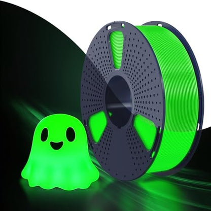 SUNLU PETG Glow in The Dark Filament, Luminous 3D Printer Filament 1.75mm, High Brightness and Long Time Glows PETG Filament, Dimensional Accuracy +/- 0.02mm, 1kg Spool. (Green, Glow Green)