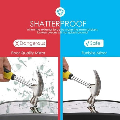 Funbliss 2-Pack Baby Car Mirror - Shake-Proof & Shatterproof, 360° Adjustable Angle, Clear Wide View for Rear-Facing Infants, Easy Install, Perfect Baby Travel Gear & Carseat Accessories