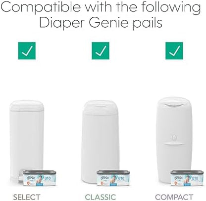 The Diaper Genie Jumbo Square Refill, with Continuous Film, can Hold up to 810 Newborn-Sized Diapers per Refill. (Pack of 2)