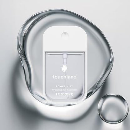 Touchland Power Mist Hydrating Hand Sanitizer Spray, DYE FREE Trio Set (Rainwater, Unscented, Beach Coco), 1 FL. OZ. Travel Size (Set of 3)
