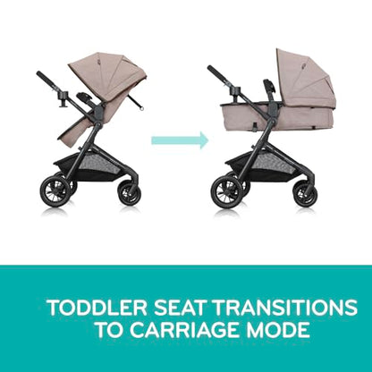 Evenflo Pivot Modular Travel System with LiteMax Infant Car Seat (Casual Gray)