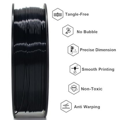 Geeetech Silk PLA Filament 1.75mm for 3D Printer, Metal-Like Shiny 3D Filament 1kg (2.2lbs) 1 Spool, Dimensional Accuracy +/- 0.02 mm, Metallic Black