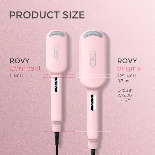 Curling Iron Hair Crimper Waver - TYMO ROVY Beach Waves Curling Wand, Ionic Deep Waver Hair Curler Tool with Ceramic 3 Barrel for Women, Dual Voltage, Anti-Scald, Easy to Use, Pink, 1 Inch