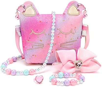 mibasies Purse for Little Girls Dress Up Jewelry Pretend Play Kids Accessories Mermaid Gifts