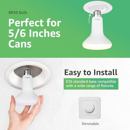 12 Pack BR30 LED Recessed Light Bulb, Dimmable Indoor Flood Light Bulbs CRI80 7W Equivalent 65W 2700K Soft White 650 Lumens, 15000 Lifetime Hours E26 Base LED Can Light Bulb, Flicker-Free