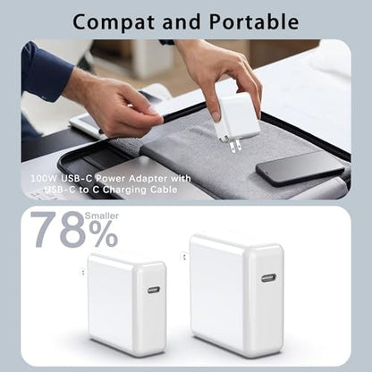 Mac Book Pro Charger - 100W USB C Charger Compatible with Type C MacBook Pro 16, 15, 14, 13 Inch, New MacBook Air 15 inch 2025/2024, iPad Pro and All USB c Device, USB C to C Power Adapter