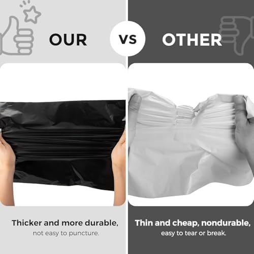 Metronic Poly Mailers 10x13 500Pcs,Strong Adhensive Shipping Bags for Clothing,Waterproof Poly Mailer Bags for Shipping, Flexible Shipping Envelopes for Small Business, Mailing Packages Bags Black