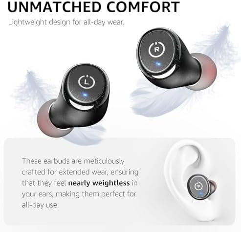 TOZO T10 Wireless Earbuds Bluetooth 5.3 Headphones, App Customize EQ, Ergonomic Design, 55H Playtime, Wireless Charging Case, IPX8 Waterproof Sound in-Ear Headset, 2025 New Version