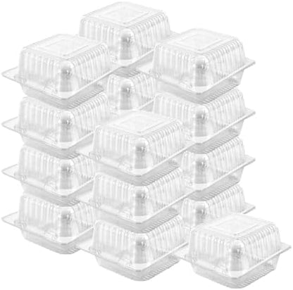 Axe Sickle 150 Count Clear Plastic Hinged Take Out Containers Clamshell Takeout Tray Food Clamshell Containers Outside Diameter for Dessert, Snacksetc, Cakes Slice, Cookies, Salads