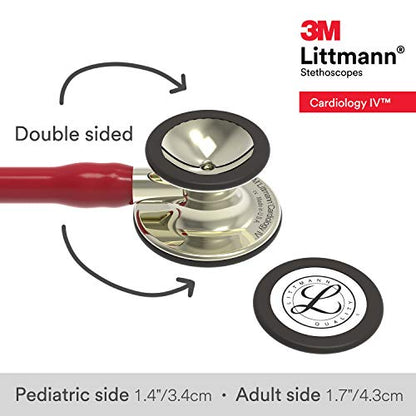 3M Littmann Cardiology IV Diagnostic Stethoscope, 6176, More Than 2X as Loud, Weighs Less, Stainless Steel Champagne-Finish Chestpiece and Stem, 27" Burgundy Tube
