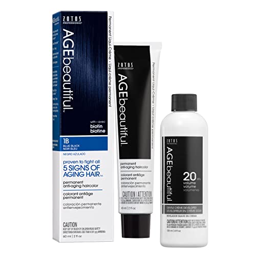 AGE beautiful Permanent Hair Color Dye Liqui Creme | 100% Gray Coverage | Anti-Aging Haircolor | Biotin for Thicker, Fuller Hair | Professional Salon Coloring