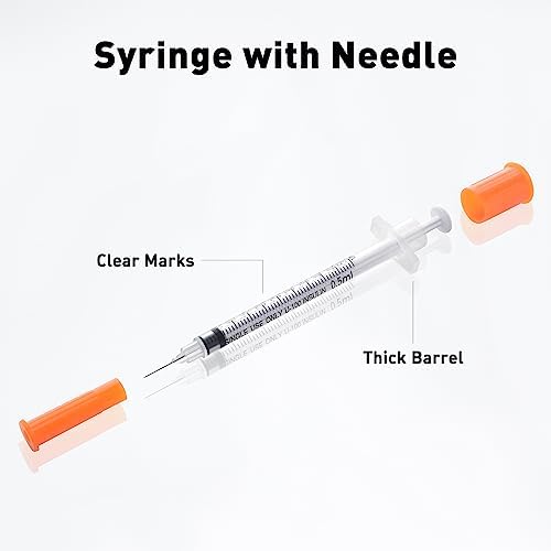 U-100 0.5cc/ml 30 Gauge 5/16" Syringe, Individually Packed 100 PACK