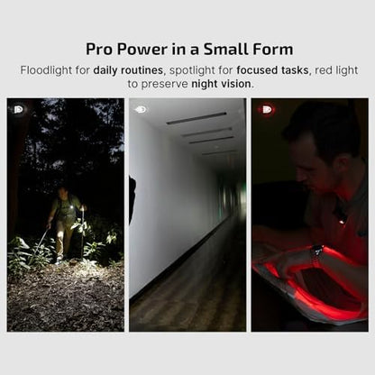 OLIGHT Oclip Pro EDC Flashlight Clip-on Light, Rechargeable 500 Lumens with Three Lighting Solutions Type-C Charging, Magnetic Flash Lights for Signaling, Cycling, Outdoor or Indoor Use(Black)