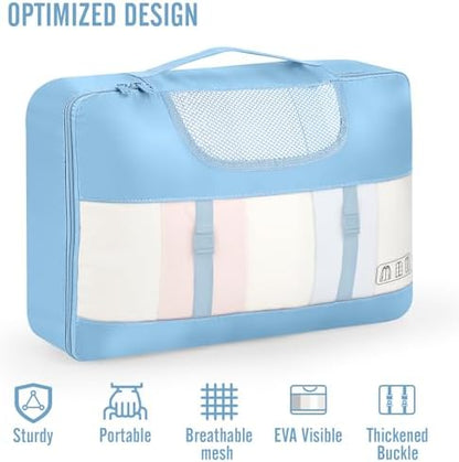Veken 10 Set Packing Cubes for Travel Essential, Suitcase Organizer Bags in 4 Sizes, Carry-On Luggage Accessories with Large Laundry & Hanging Toiletry Bag, Must-Have for Airplane, Road Trip & Camping
