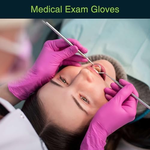 FifthPulse Fuchsia Hot Pink Nitrile Disposable Gloves - 3 Mil Nitrile - Powder and Latex Free - Surgical Medical Exam Gloves