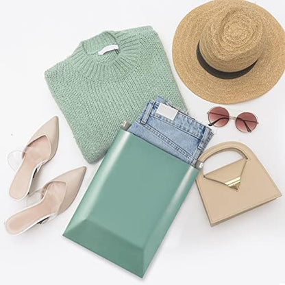 Metronic Poly Mailers 14.5X19 100 Pack, Strong Adhesive Shipping Bags for Clothing, Waterproof and Tear-Proof Envelopes, Packaging Bags Mailers Poly Bags for Shipping in Grayed Jade Green