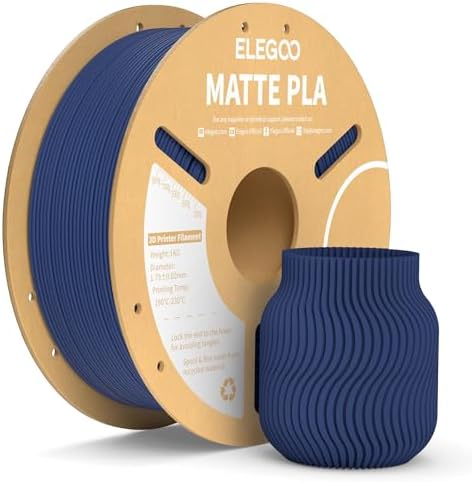 ELEGOO Matte PLA Filament Navy Blue 1KG, 1.75mm 3D Printer Filament Dimensional Accuracy +/- 0.02mm, 1kg Carboard Spool (2.2lbs) Fits for Most FDM 3D Printers