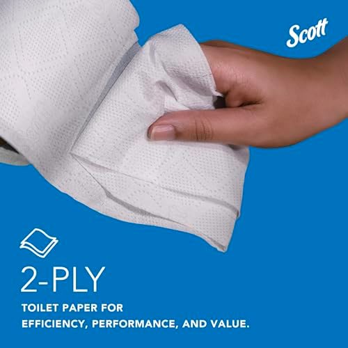 Scott Professional 100% Recycled Fiber Standard Roll Bulk Toilet Paper (13217), 2-Ply, Elevated Design, White, Individually Wrapped (80 Rolls of 473 Sheets, 37,840 Sheet Total)