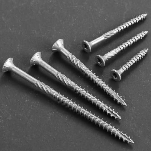 8 * 1-1/4" 304 Stainless Steel Deck Screws, (520pcs) 2 lbs.Exterior Wood Screws, Rust Resistant epoxy Coated, Bronze, T20 Star Bit