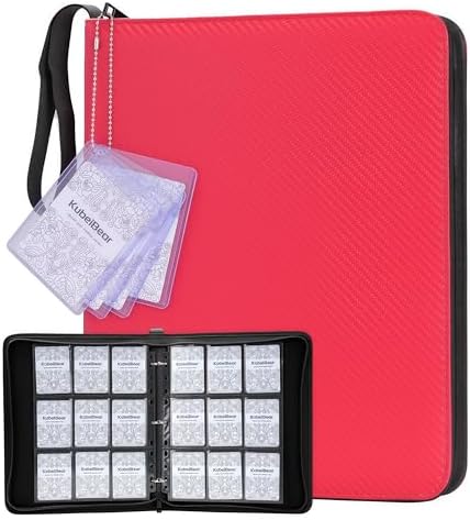 Premium 9-Pocket Card Binder 720 Capacity, Zippered Trading Card Holder for MTG, Sports & Collectible Cards – Acid-Free, Durable & Travel-Friendly Storage (Red, 9 Pocket)