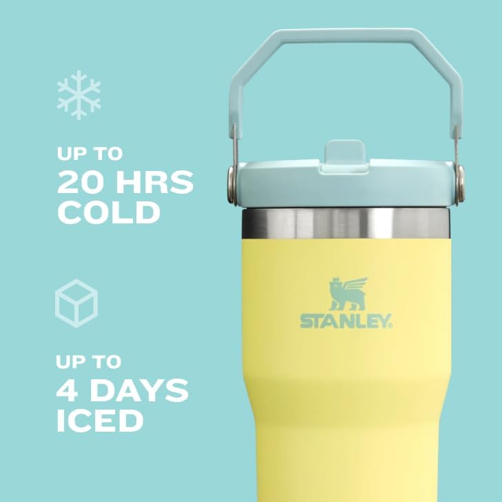 Stanley IceFlow Stainless Steel Tumbler with Straw - Vacuum Insulated Water Bottle for Home, Office or Car Reusable Cup with Straw Leak Resistant Flip Cold for 12 Hrs or Iced for 2 Days (Rose Quartz)