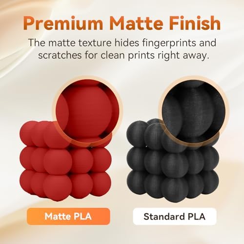 FLASHFORGE PLA Filament 1.75mm +/- 0.02mm, Matte Red 3D Printer Filament 1kg (2.2lbs) Spool, Excellent Printing Performance, Easy to Use for Most FDM 3D Printers