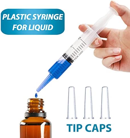 50 Pack 20mL Syringes with Catheter Tip and Cap Plastic Large Syringes for Liquids, Jello shot Party, Medicine Student, Oral, Scientific Labs, Measuring, Dispensing, Home Care