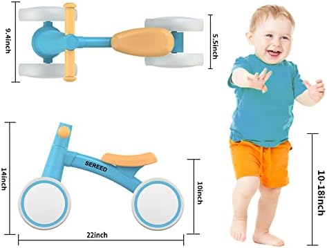 SEREED Baby Balance Bike for 1 Year Old Boys Girls 12-24 Month Toddler Balance Bike, 4 Wheels Toddler First Bike, First Birthday Gifts